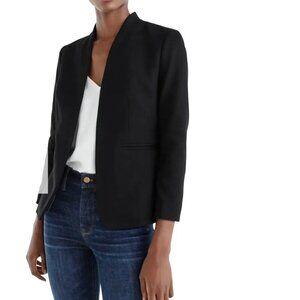 J. Crew 365 Going Out Blazer Stretch Twill Open Front Collarless Black Size 6